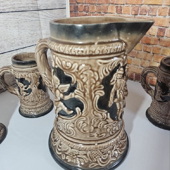 Vintage Ceramic Pitcher and Mug Set - Picture 6 of 6